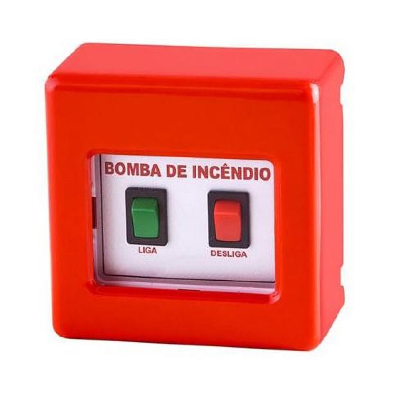 Imagem: Acionador botoeira de bomba de incêndio convencional |Tecnofire